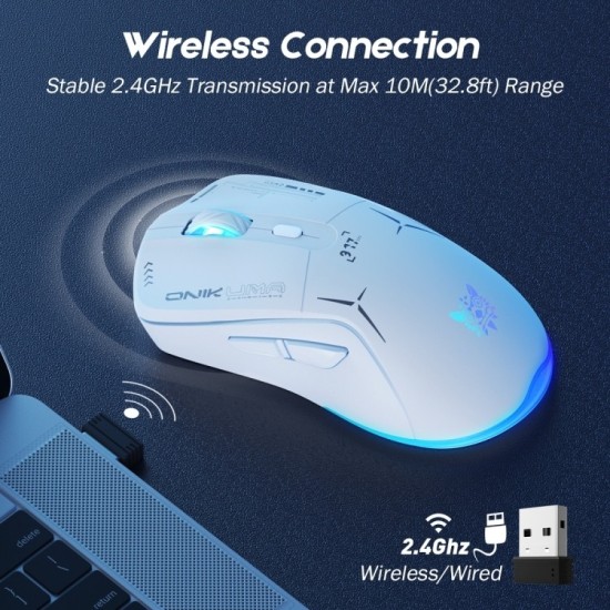ONIKUMA CW917 RGB Dual Mode Wired + 2.4GHz Wireless Mouse