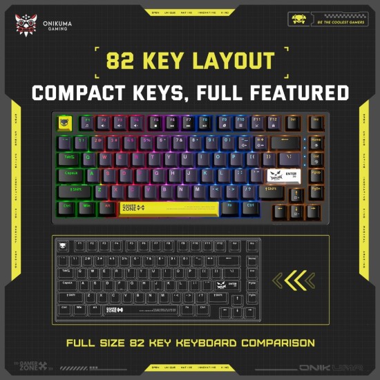 ONIKUMA G58 Hot-Swappable 82-Key RGB Wired Mechanical Gaming Keyboard