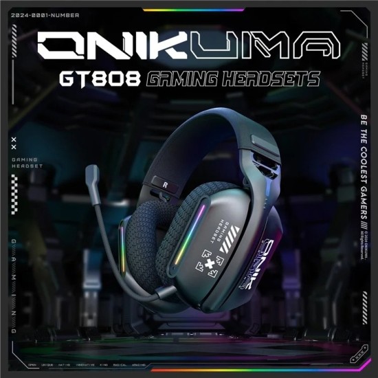 ONIKUMA GT808 Tri-Mode Headphones 2.4GHz Ultra-Low Latency Wireless Gaming Headset
