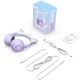 Onikuma B90 RGB Cat Ear Bluetooth 5.0 Wireless Gaming Headset- Purple