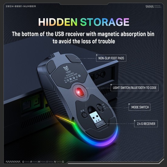 ONIKUMA CW928 Tri-Mode 2.4Ghz Gaming Mouse