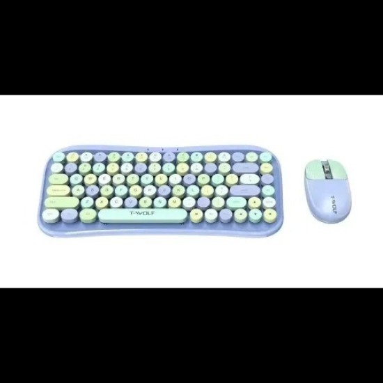 T-Wolf TF660 Wireless Keyboard Mouse Combo Blue